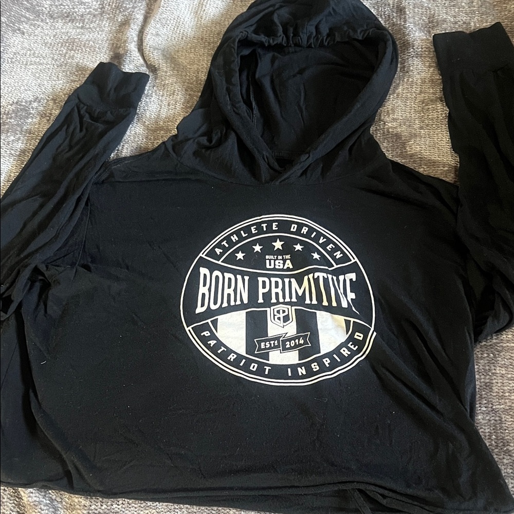 Born Primitive Black Graphic Crop Hoodie L